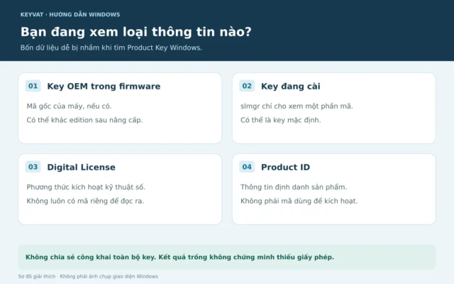 Giá trị đọc từ firmware có thể khác thông tin kích hoạt của Windows hiện tại.