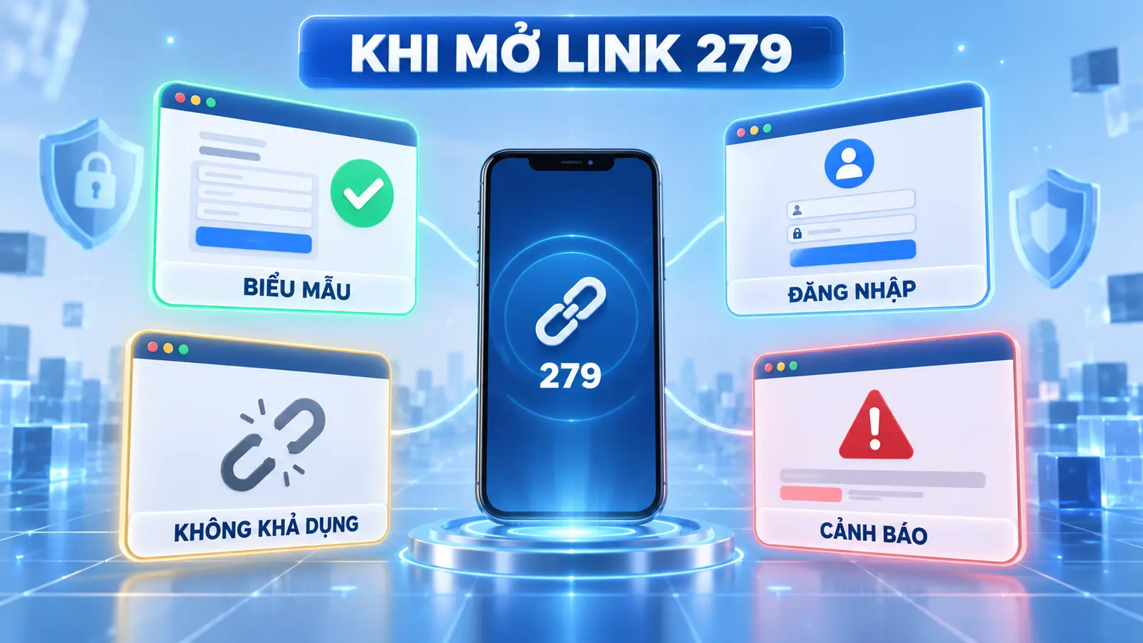 Các trạng thái có thể gặp khi mở Link 279 Facebook